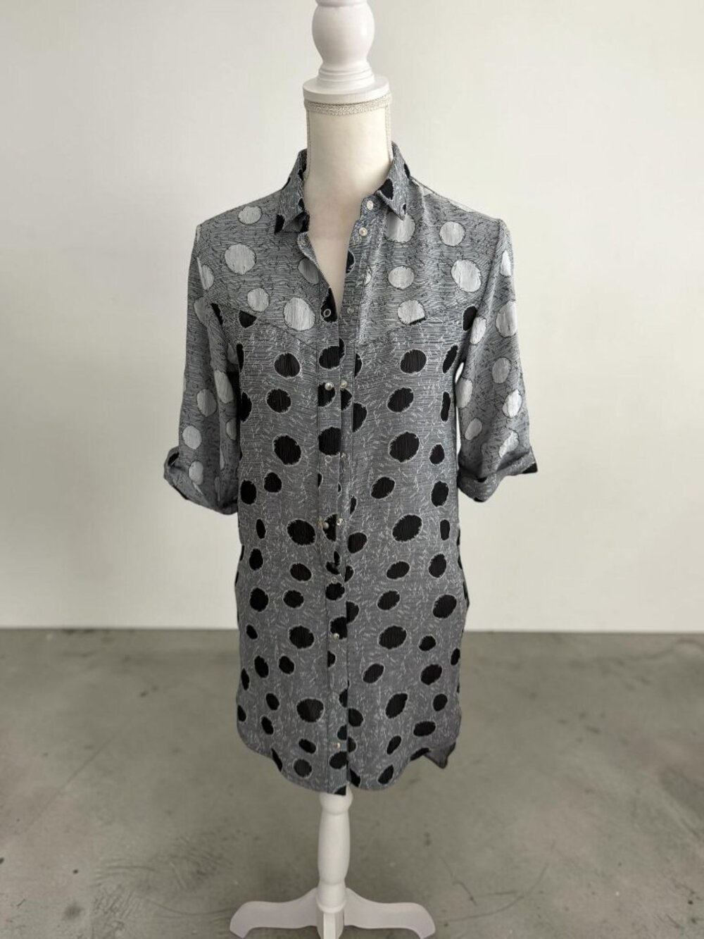 COSTUME NATIONAL Black White Shirt Dress Size 36 / US 6